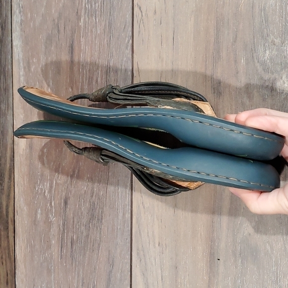 Born Women Comfort Leather Flip Flop Thong Sandals shoes sz 7 - Picture 7 of 10